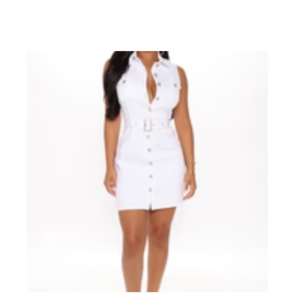 Fashion Nova White Denim Mini Dress
